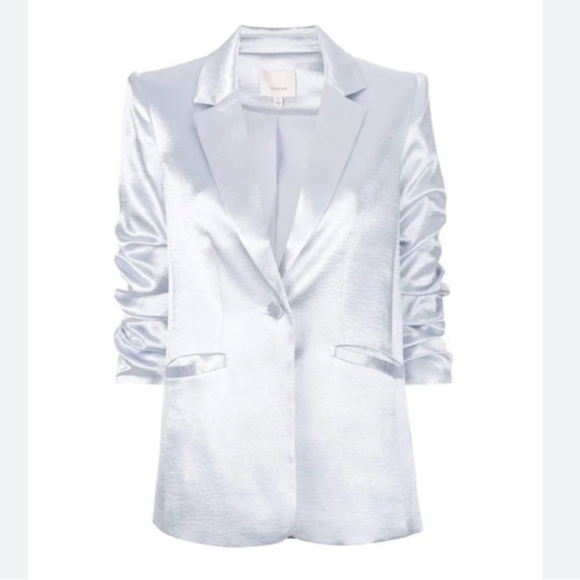 SOLD Cinq A SEPT Kylie Satin Blazer in Silver Size 00 NWT *read description* - Picture 5 of 15